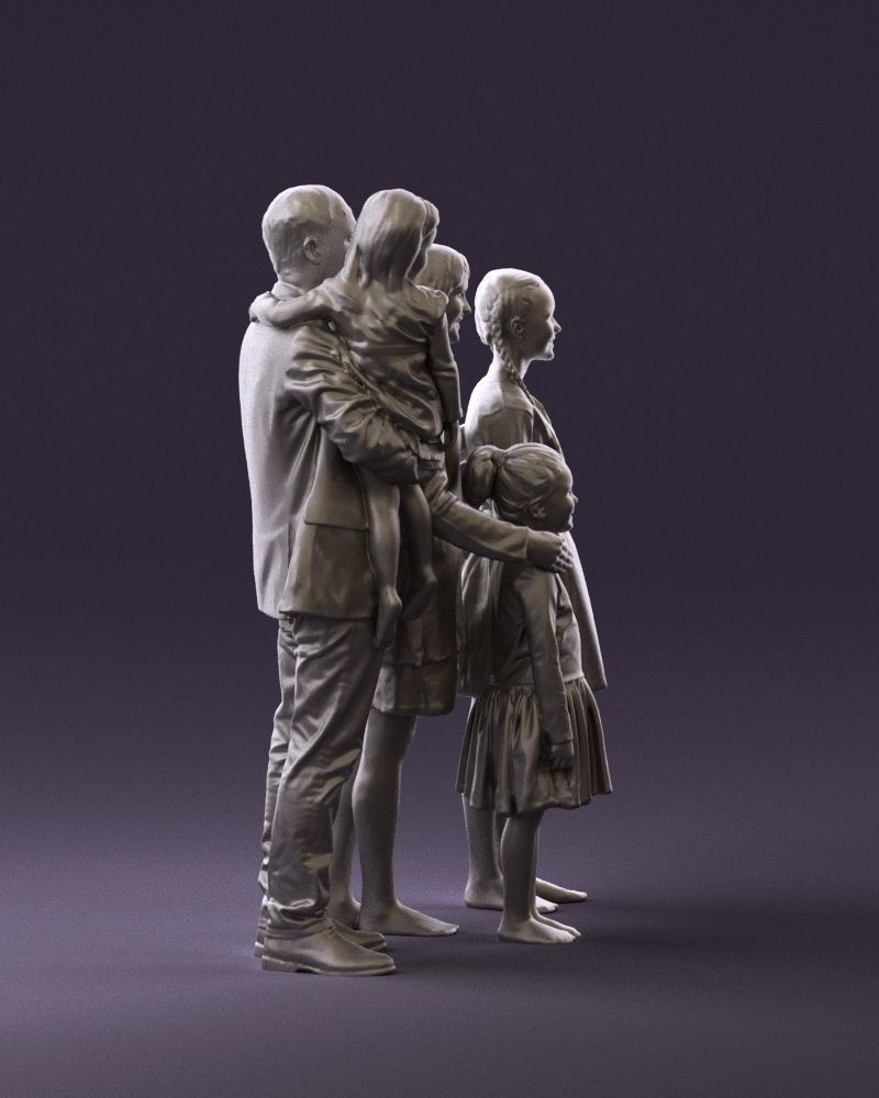 Family man woman girl teen child kid girl 0926 3D Print Ready 3D print model_4