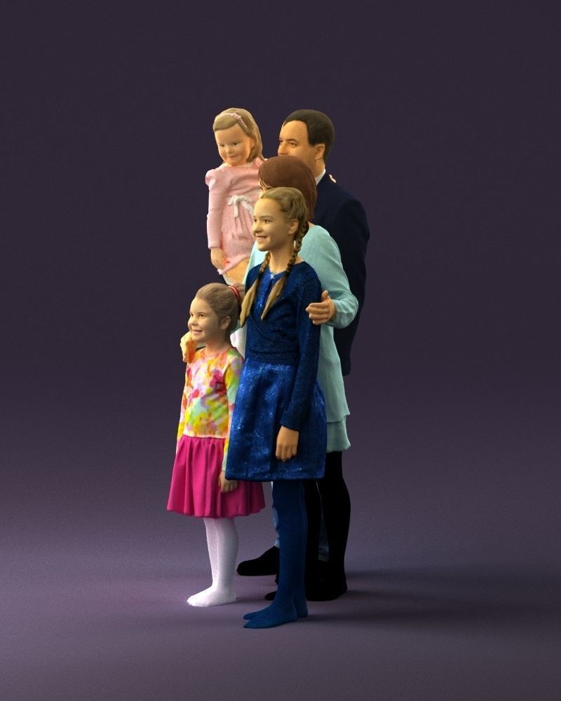 Family man woman girl teen child kid girl 0926 3D Print Ready 3D print model_21