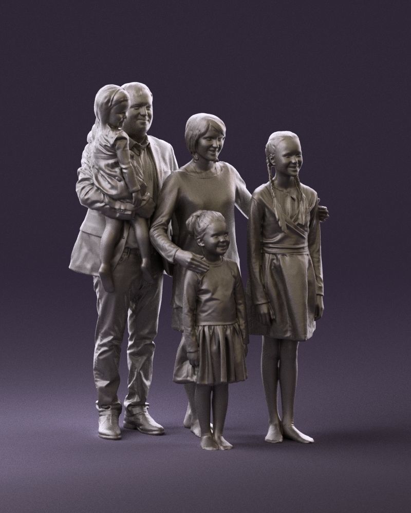 Family man woman girl teen child kid girl 0926 3D Print Ready 3D print model_2