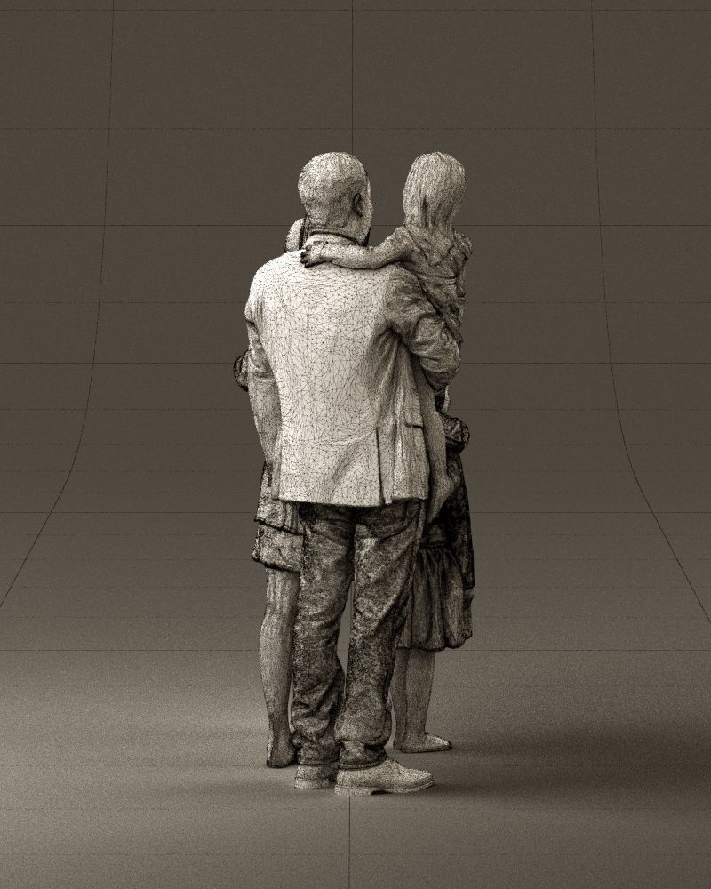 Family man woman girl teen child kid girl 0926 3D Print Ready 3D print model_28