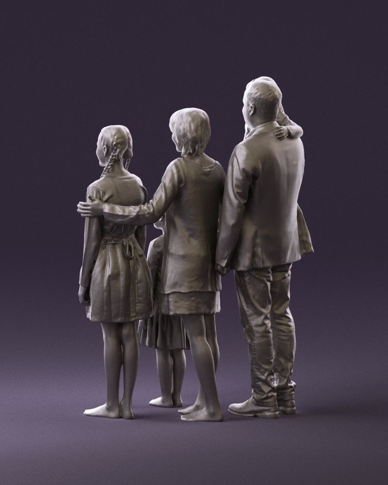 Family man woman girl teen child kid girl 0926 3D Print Ready 3D print model_7