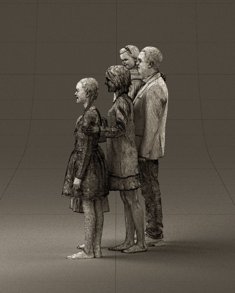 Family man woman girl teen child kid girl 0926 3D Print Ready 3D print model_31