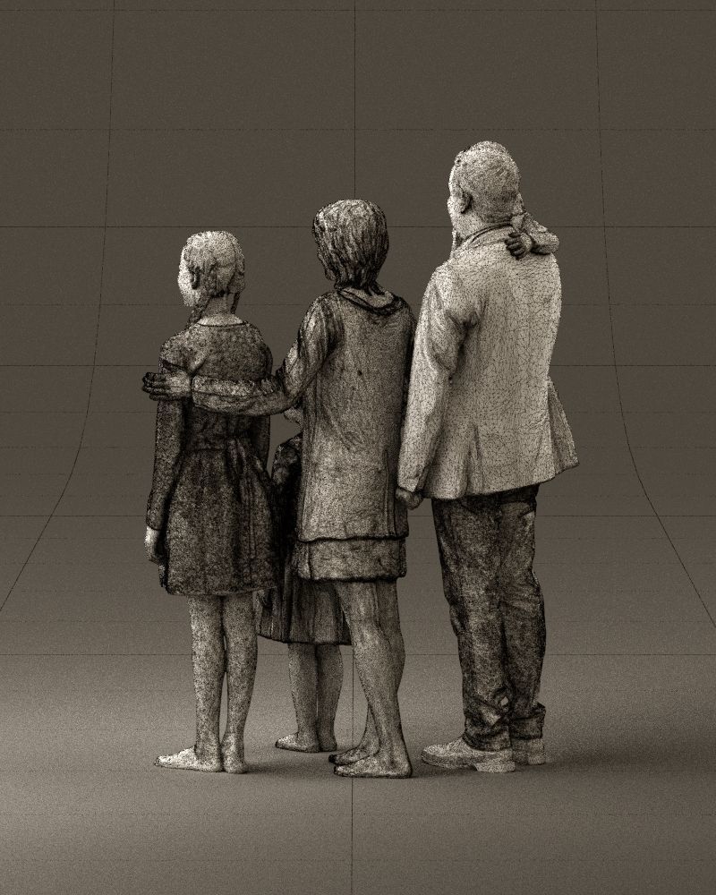 Family man woman girl teen child kid girl 0926 3D Print Ready 3D print model_30