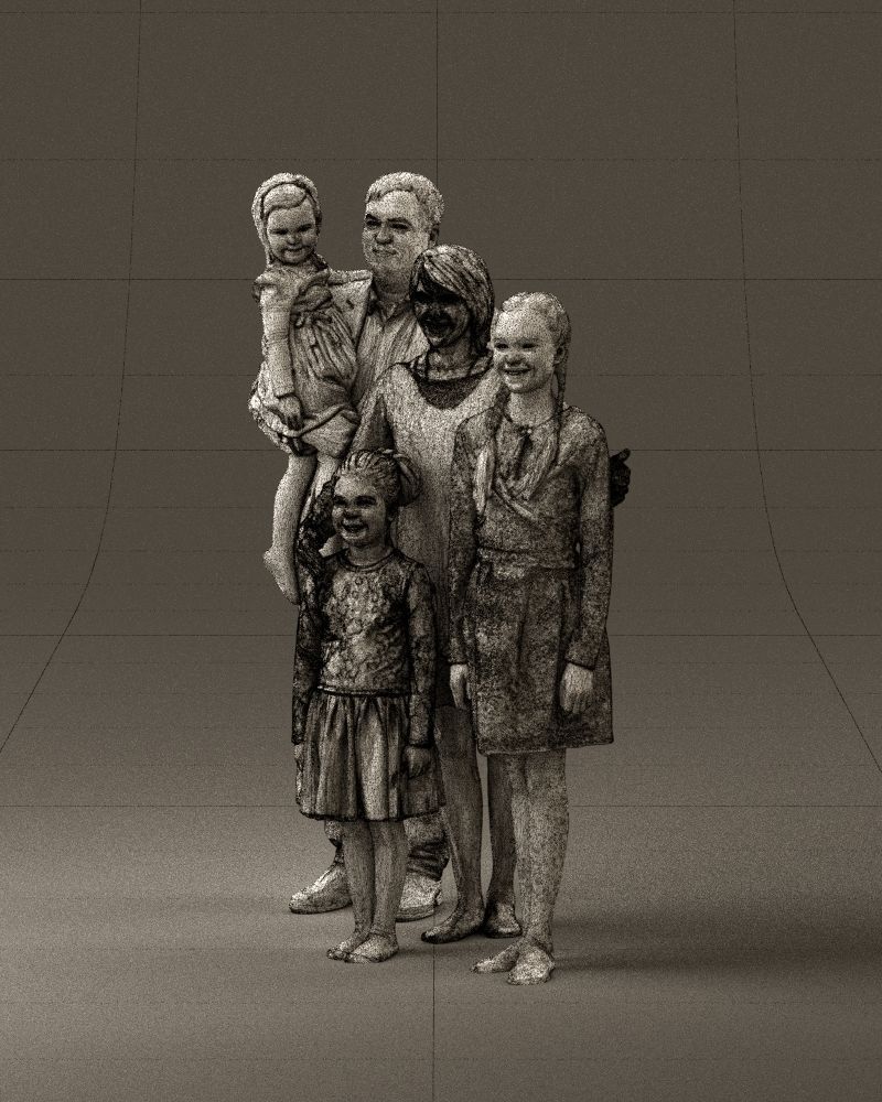 Family man woman girl teen child kid girl 0926 3D Print Ready 3D print model_33