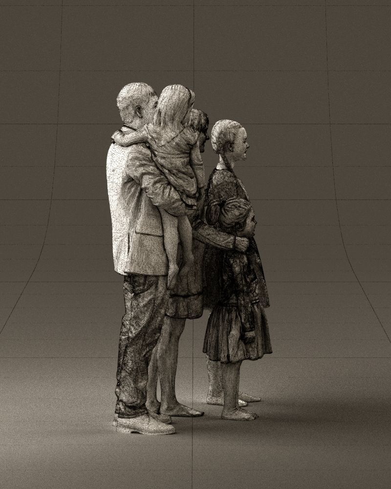 Family man woman girl teen child kid girl 0926 3D Print Ready 3D print model_27