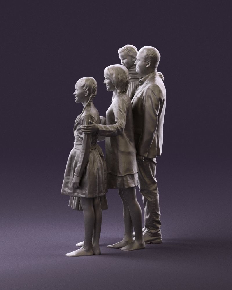 Family man woman girl teen child kid girl 0926 3D Print Ready 3D print model_8
