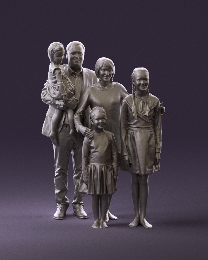 Family man woman girl teen child kid girl 0926 3D Print Ready 3D print model_1