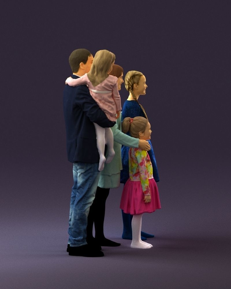 Family man woman girl teen child kid girl 0926 3D Print Ready 3D print model_16