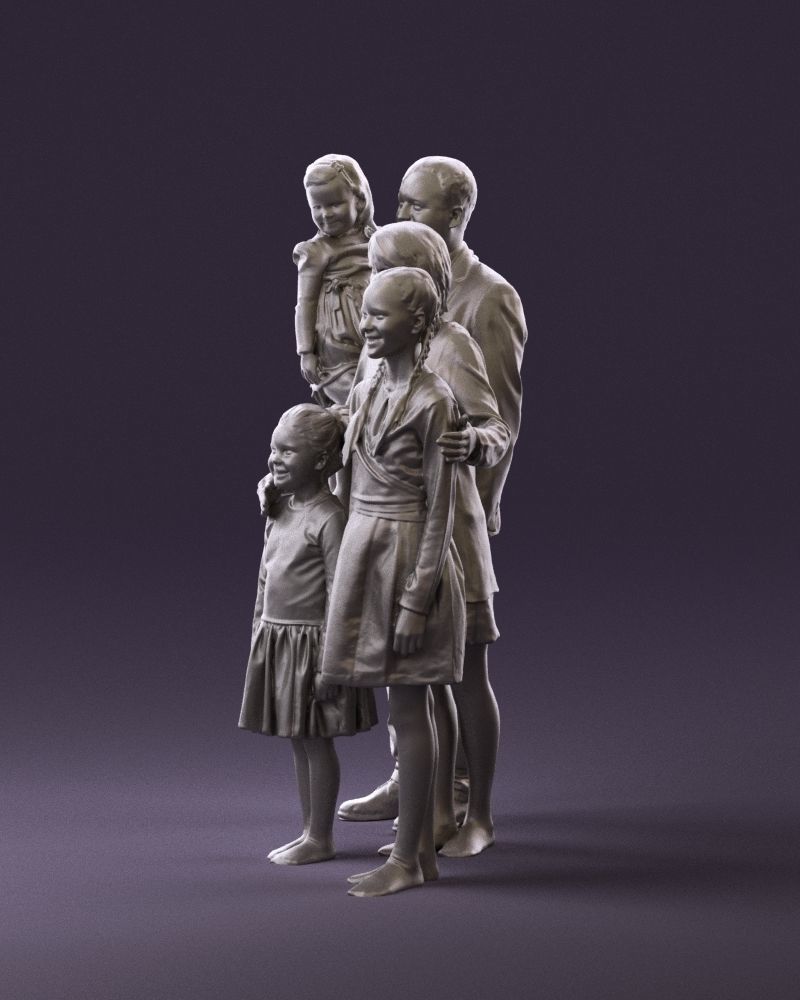 Family man woman girl teen child kid girl 0926 3D Print Ready 3D print model_9