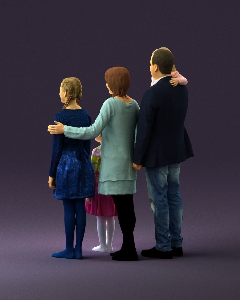Family man woman girl teen child kid girl 0926 3D Print Ready 3D print model_19