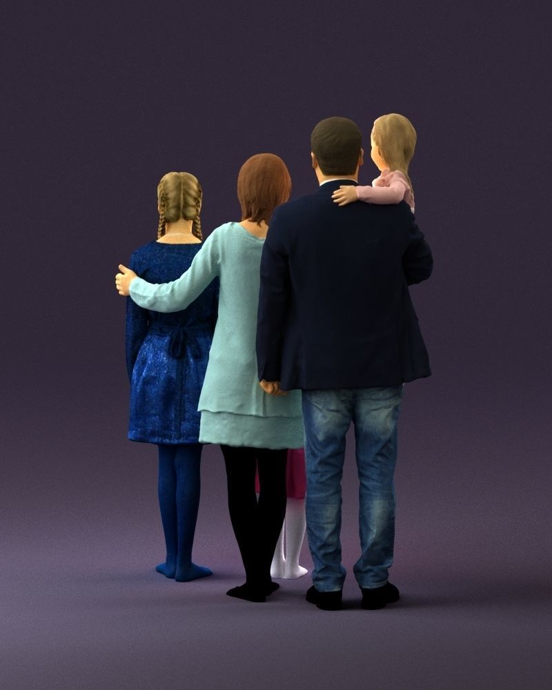 Family man woman girl teen child kid girl 0926 3D Print Ready 3D print model_18