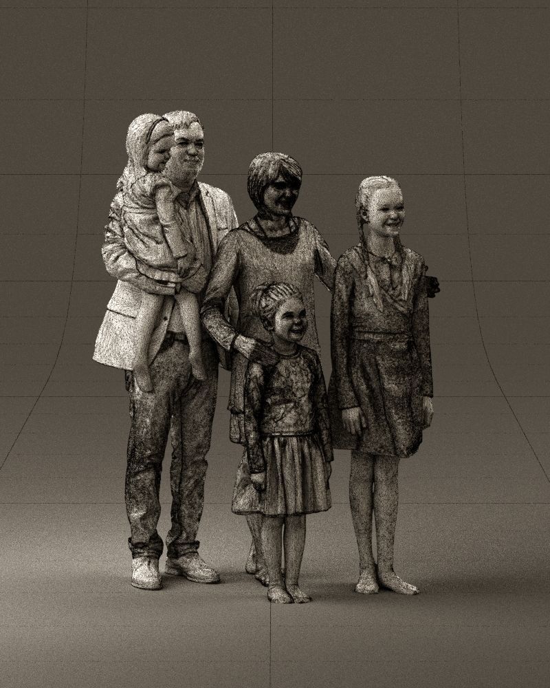 Family man woman girl teen child kid girl 0926 3D Print Ready 3D print model_25