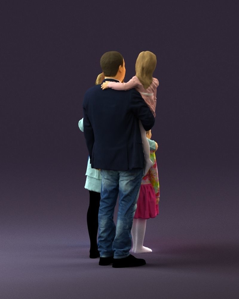 Family man woman girl teen child kid girl 0926 3D Print Ready 3D print model_17