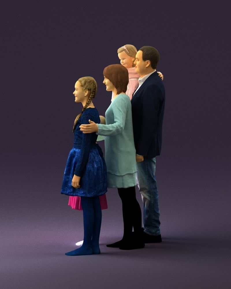 Family man woman girl teen child kid girl 0926 3D Print Ready 3D print model_20