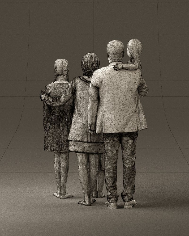 Family man woman girl teen child kid girl 0926 3D Print Ready 3D print model_29