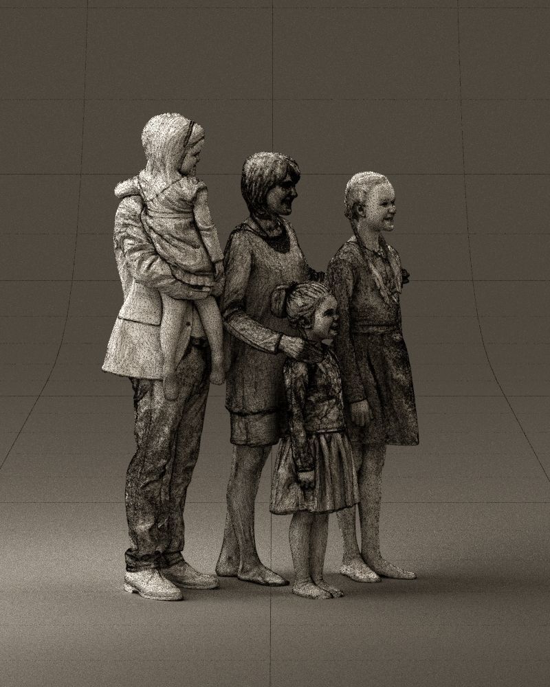 Family man woman girl teen child kid girl 0926 3D Print Ready 3D print model_26