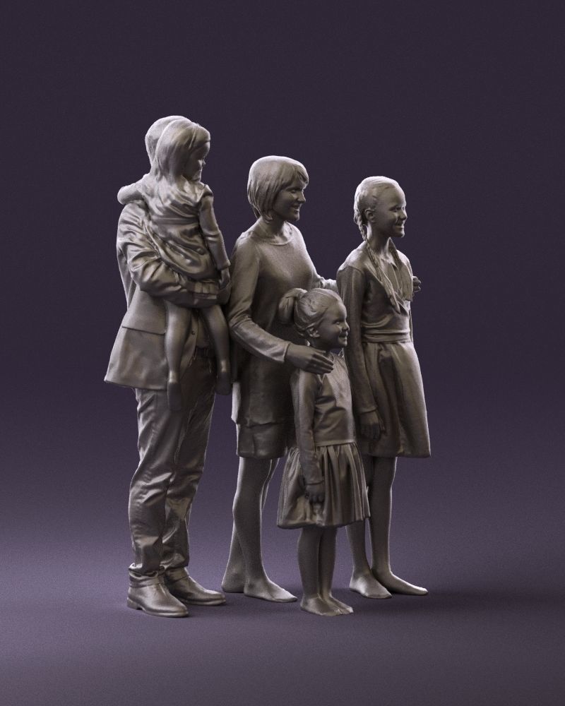 Family man woman girl teen child kid girl 0926 3D Print Ready 3D print model_3