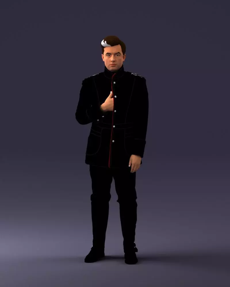 000075 Historical Military Officer 0906 3dp 3D print model