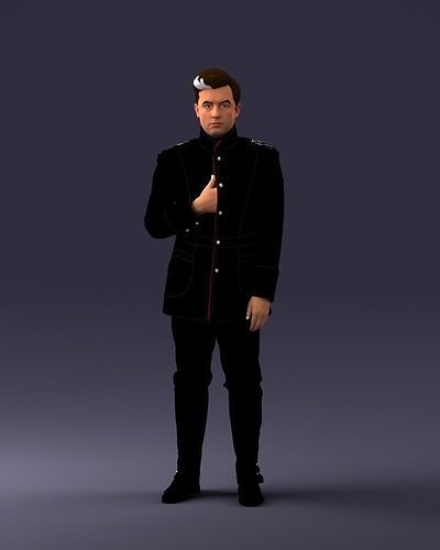 000075 Historical Military Officer 0906 3dp 3D print model