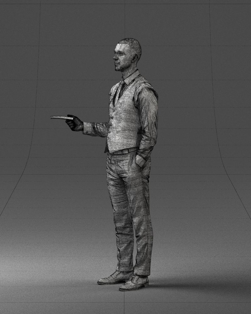 000235 Businessman in Vest Suit Holding Money 1224 3dp 3D print model_36