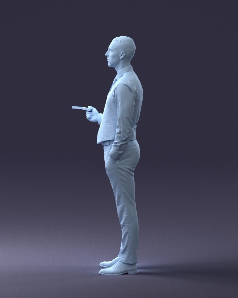 000235 Businessman in Vest Suit Holding Money 1224 3dp 3D print model_22