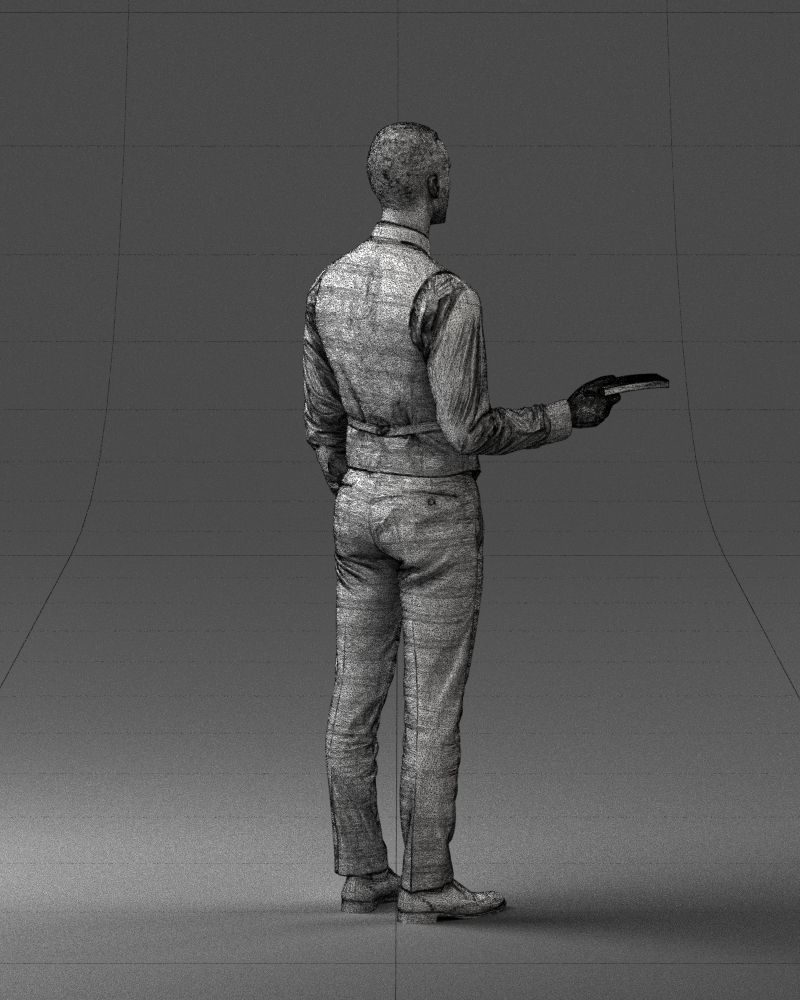 000235 Businessman in Vest Suit Holding Money 1224 3dp 3D print model_30