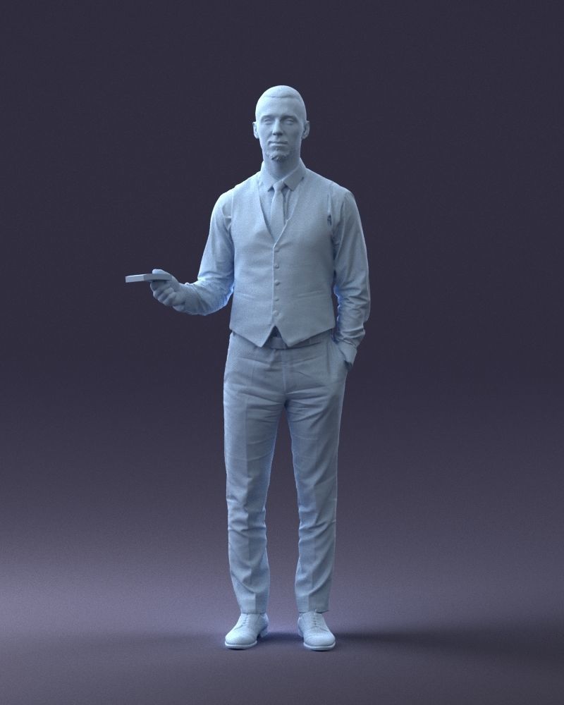 000235 Businessman in Vest Suit Holding Money 1224 3dp 3D print model_25