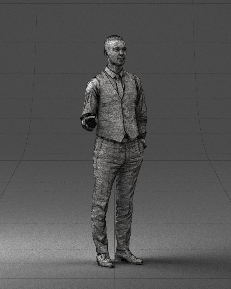 000235 Businessman in Vest Suit Holding Money 1224 3dp 3D print model_28