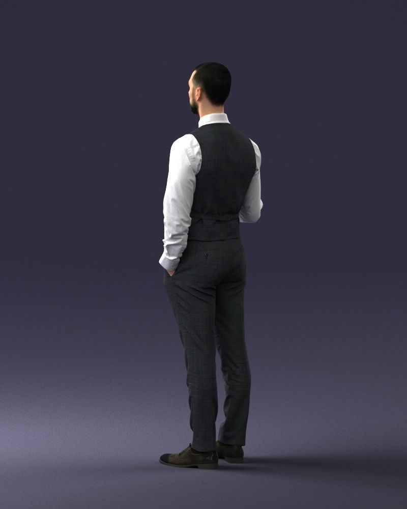 000235 Businessman in Vest Suit Holding Money 1224 3dp 3D print model_5