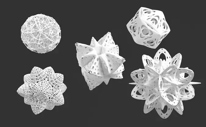 Alien Pollen set 2 3D print model