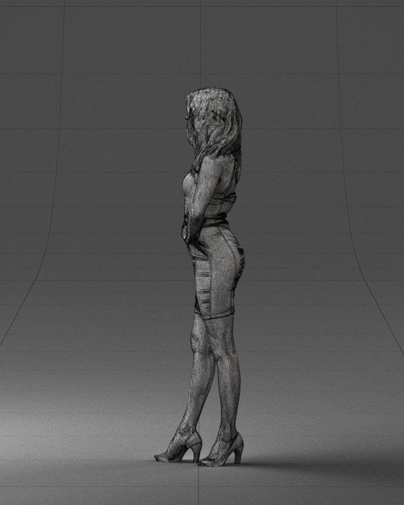 000160 Woman in Tight Dress Confident Pose Character 0714 3dp 3D print model_26