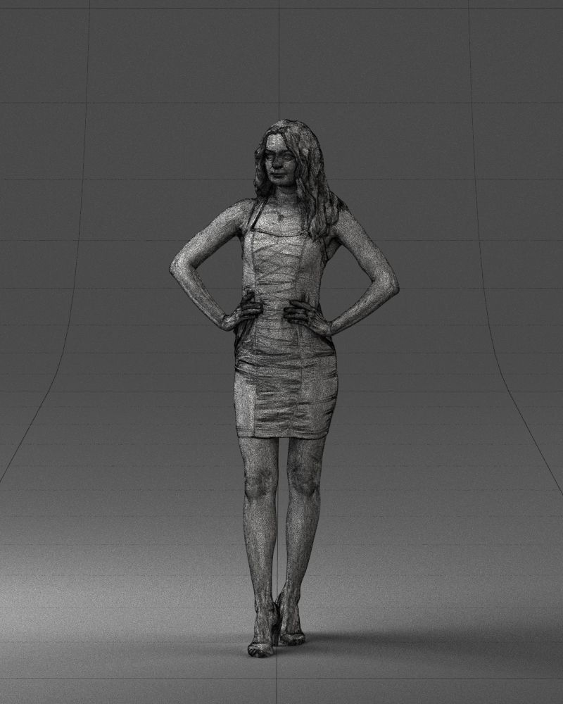 000160 Woman in Tight Dress Confident Pose Character 0714 3dp 3D print model_35