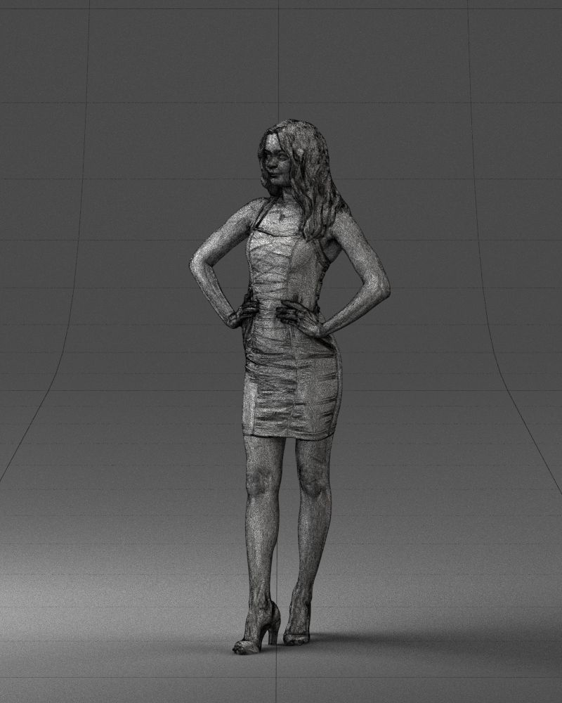 000160 Woman in Tight Dress Confident Pose Character 0714 3dp 3D print model_32