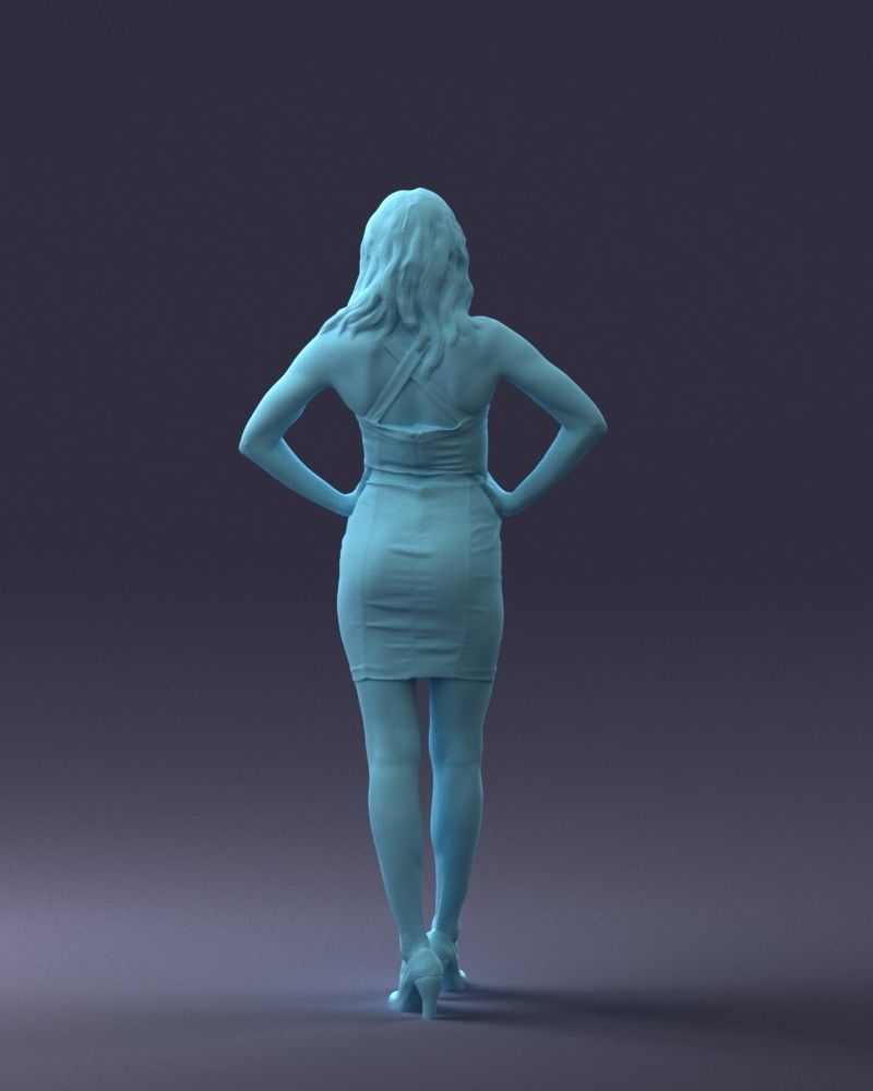000160 Woman in Tight Dress Confident Pose Character 0714 3dp 3D print model_19
