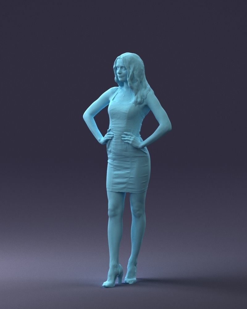 000160 Woman in Tight Dress Confident Pose Character 0714 3dp 3D print model_31