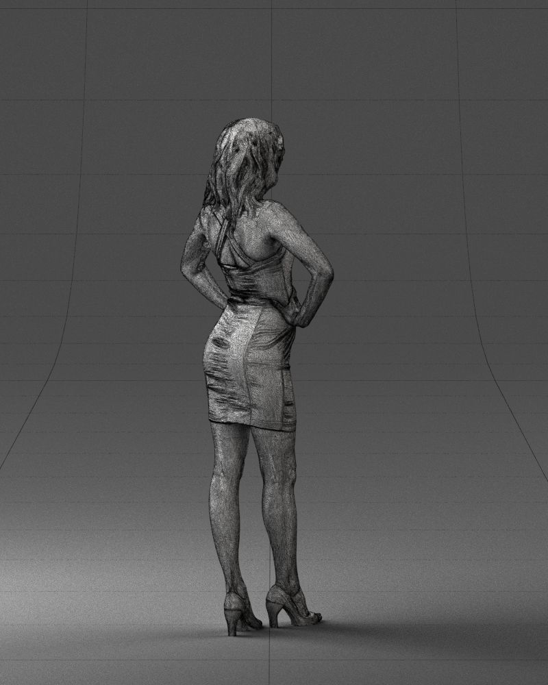 000160 Woman in Tight Dress Confident Pose Character 0714 3dp 3D print model_17