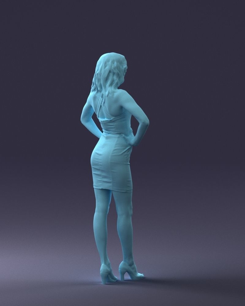 000160 Woman in Tight Dress Confident Pose Character 0714 3dp 3D print model_16