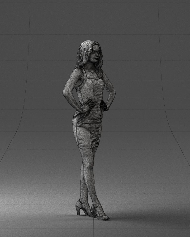 000160 Woman in Tight Dress Confident Pose Character 0714 3dp 3D print model_11