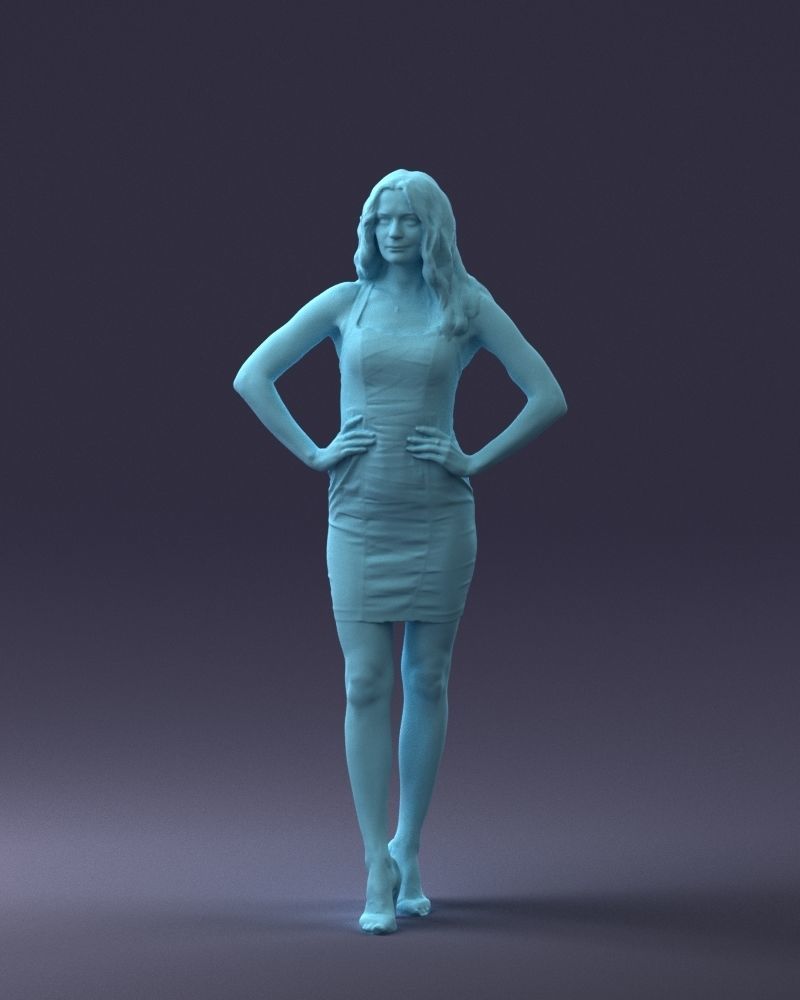 000160 Woman in Tight Dress Confident Pose Character 0714 3dp 3D print model_37