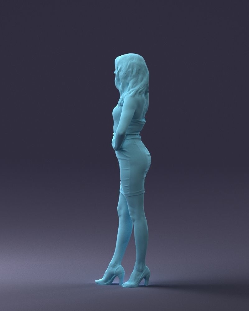 000160 Woman in Tight Dress Confident Pose Character 0714 3dp 3D print model_25