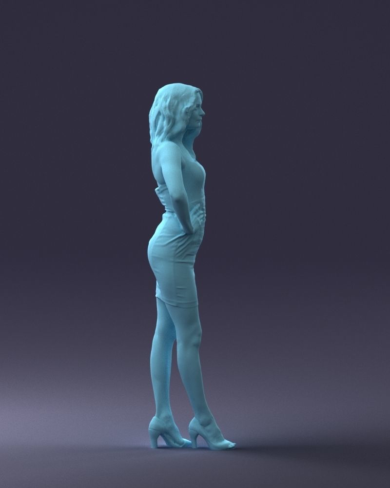 000160 Woman in Tight Dress Confident Pose Character 0714 3dp 3D print model_13