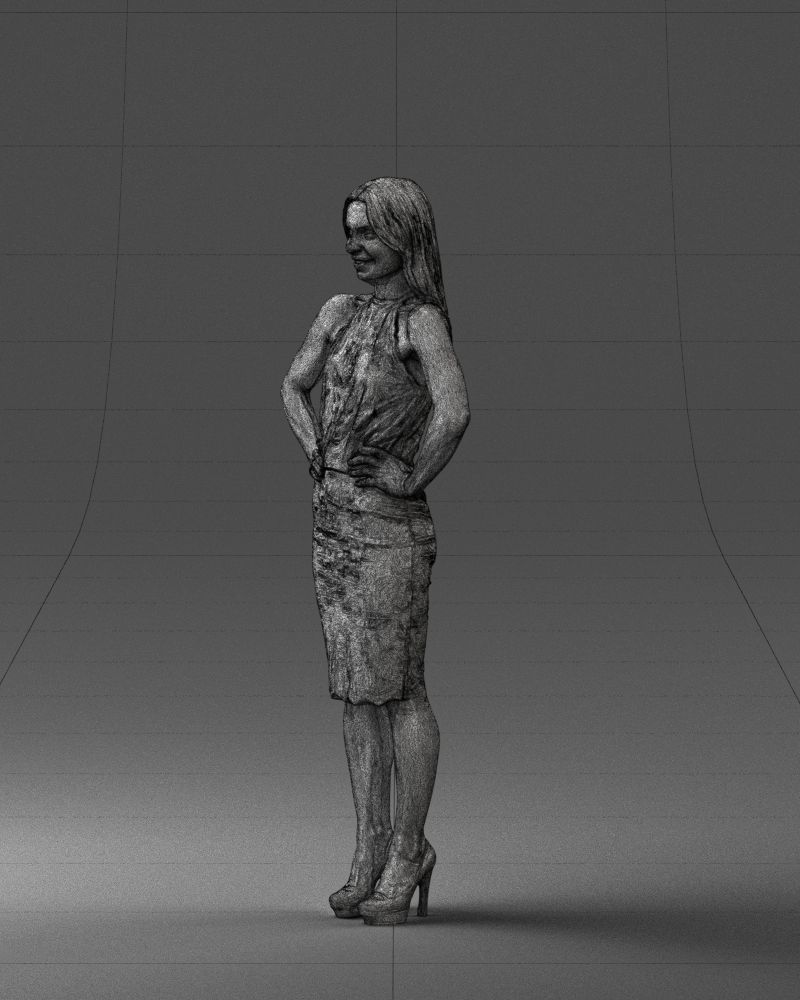 000158 Elegant Woman in White Lace Dress 0714 3dp 3D print model_32