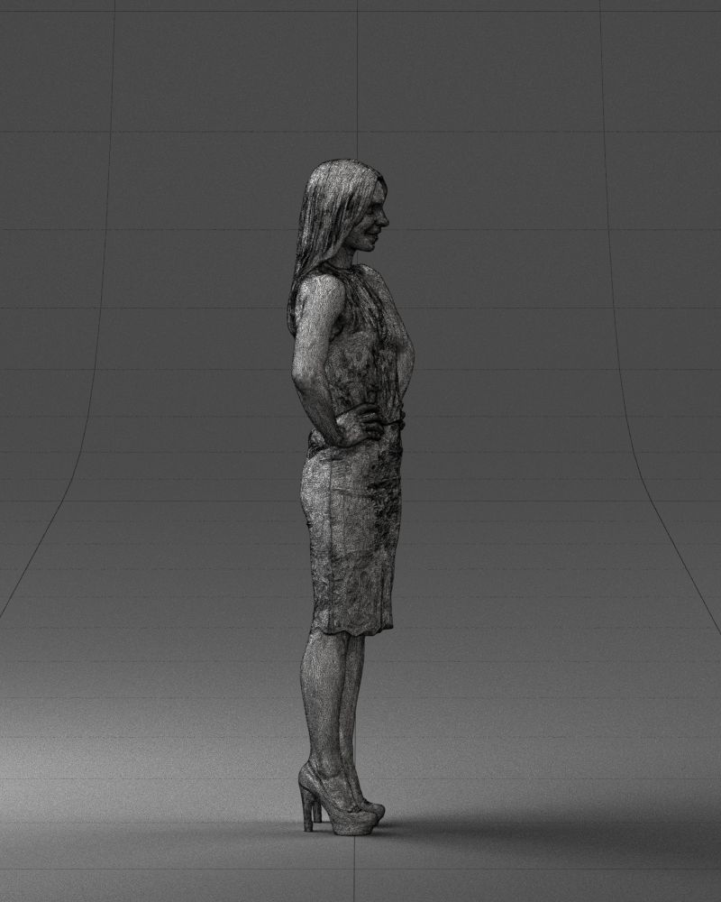 000158 Elegant Woman in White Lace Dress 0714 3dp 3D print model_14