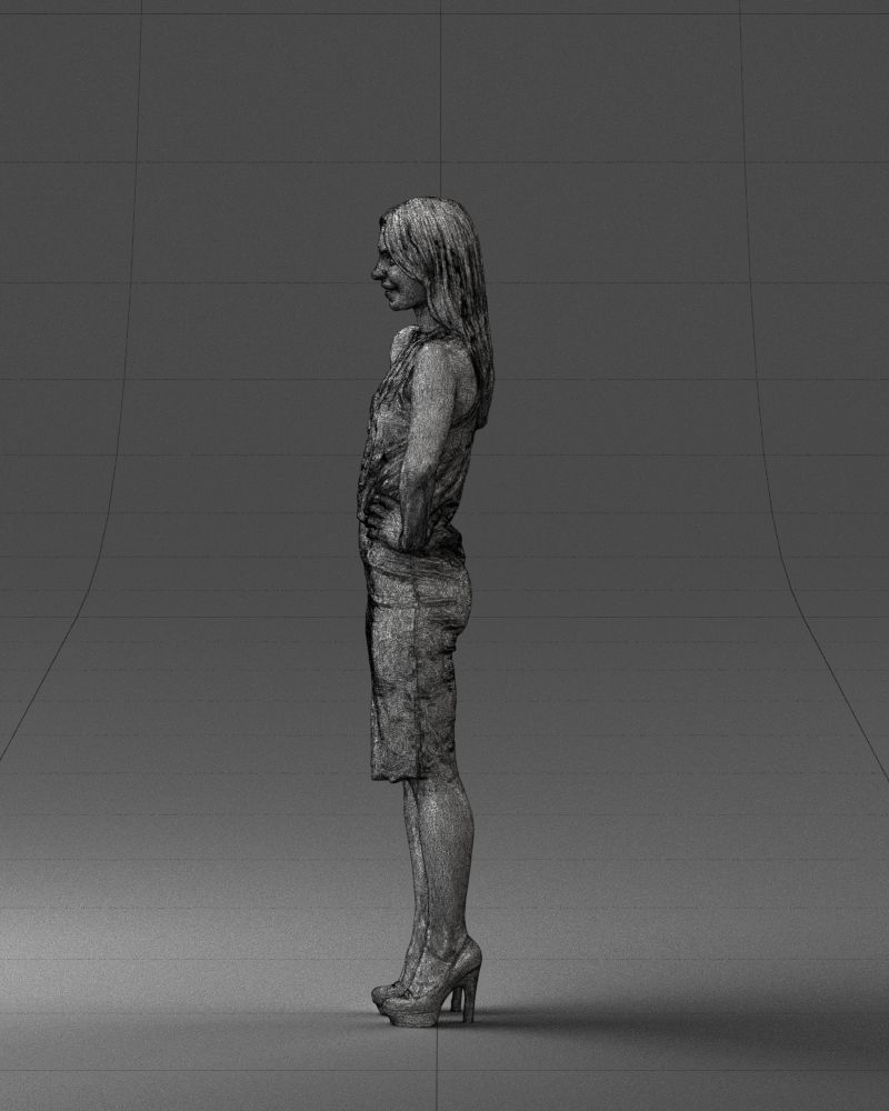 000158 Elegant Woman in White Lace Dress 0714 3dp 3D print model_29