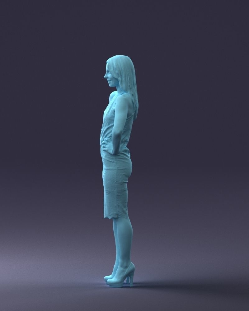 000158 Elegant Woman in White Lace Dress 0714 3dp 3D print model_28