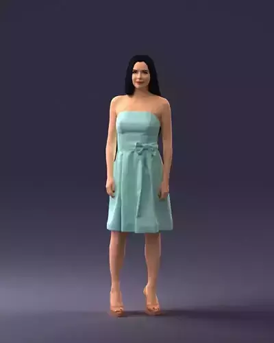 000153 Woman in Strapless Cocktail Dress 0714