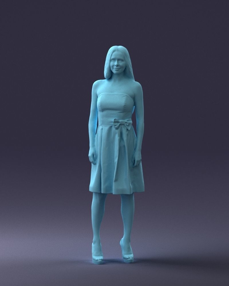 000153 Woman in Strapless Cocktail Dress 0714 3dp 3D print model_37