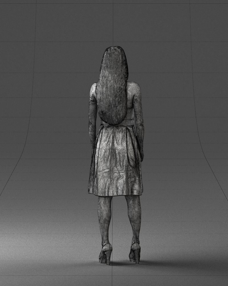 000153 Woman in Strapless Cocktail Dress 0714 3dp 3D print model_20