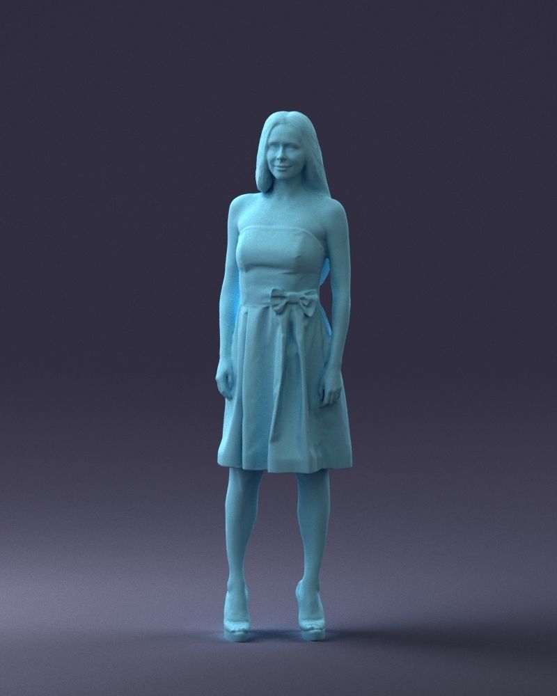 000153 Woman in Strapless Cocktail Dress 0714 3dp 3D print model_34