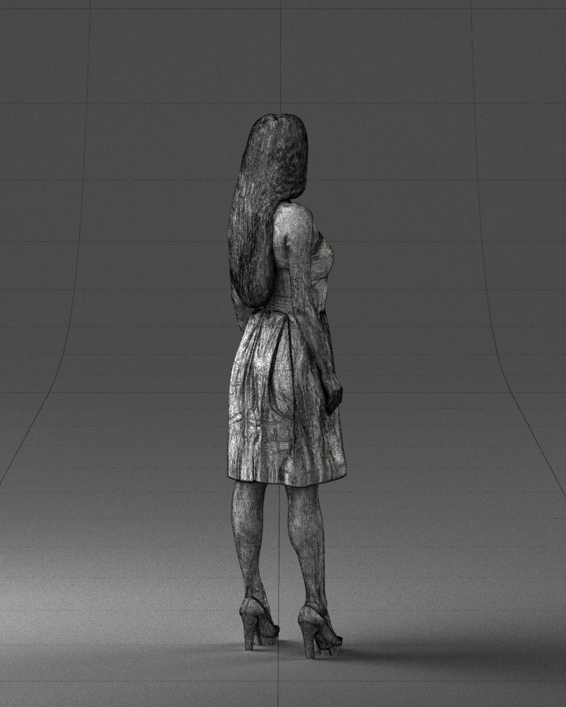 000153 Woman in Strapless Cocktail Dress 0714 3dp 3D print model_17